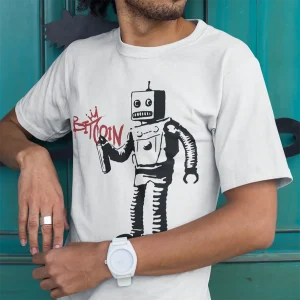 Crypto t-shirts for men and women - Banksy Bot