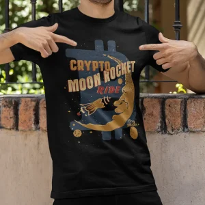 Crypto t-shirts for men and women - Moon Ride