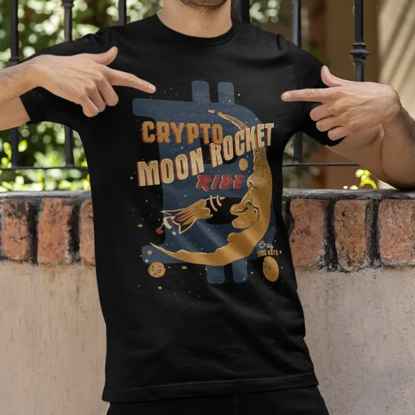Crypto t-shirts for men and women - Moon Ride